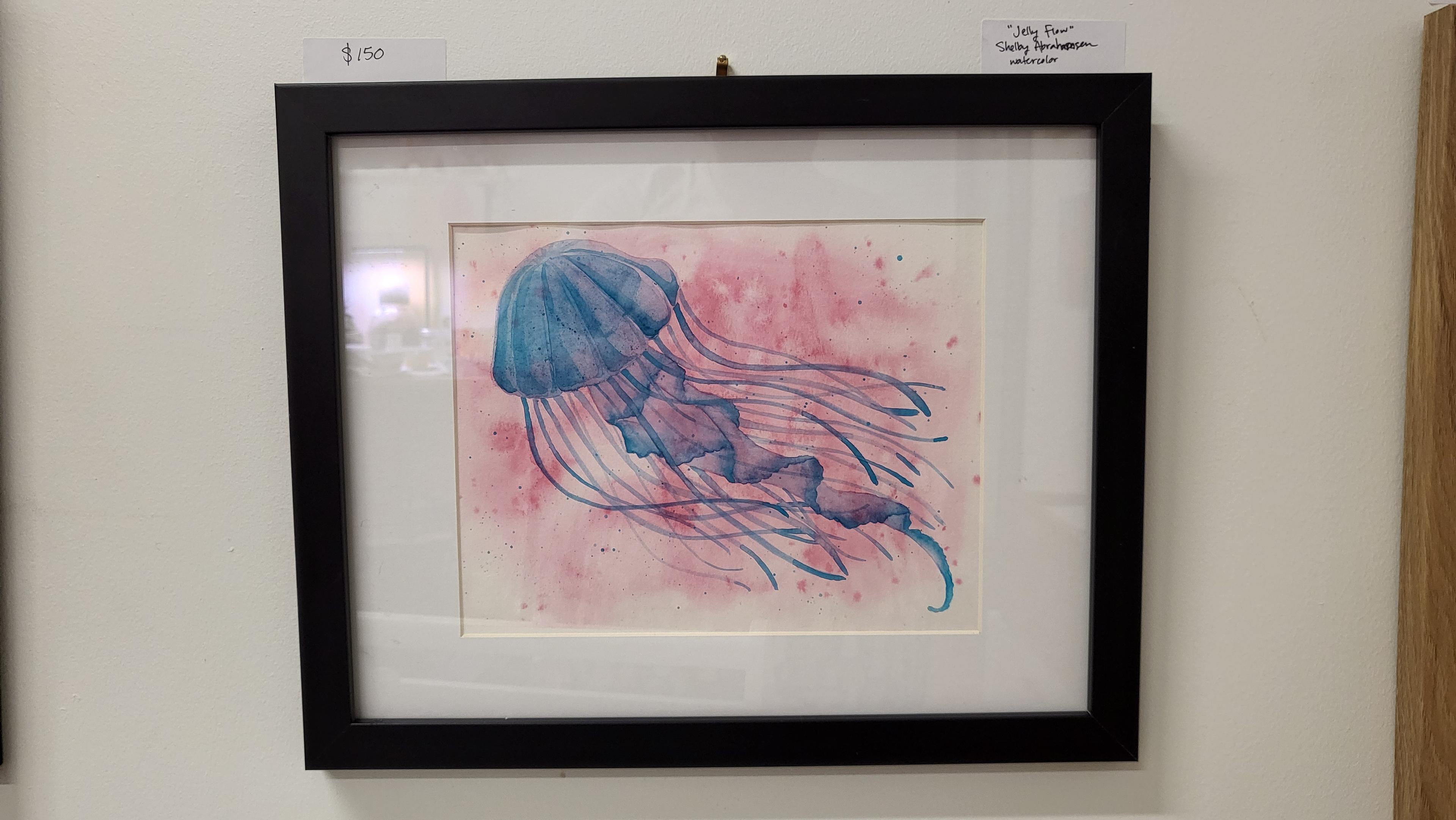 Jelly Flow By Shelby Abrahamsen: Framed Original Watercolor Painting