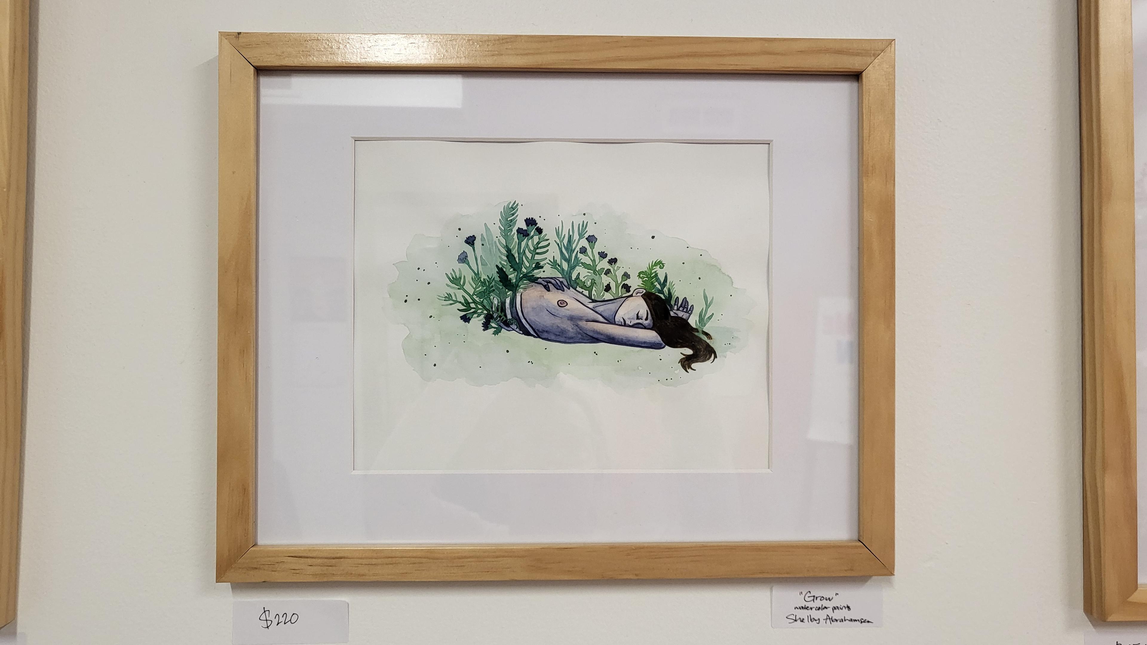 Grow By Shelby Abrahamsen: Framed Original Watercolor Painting