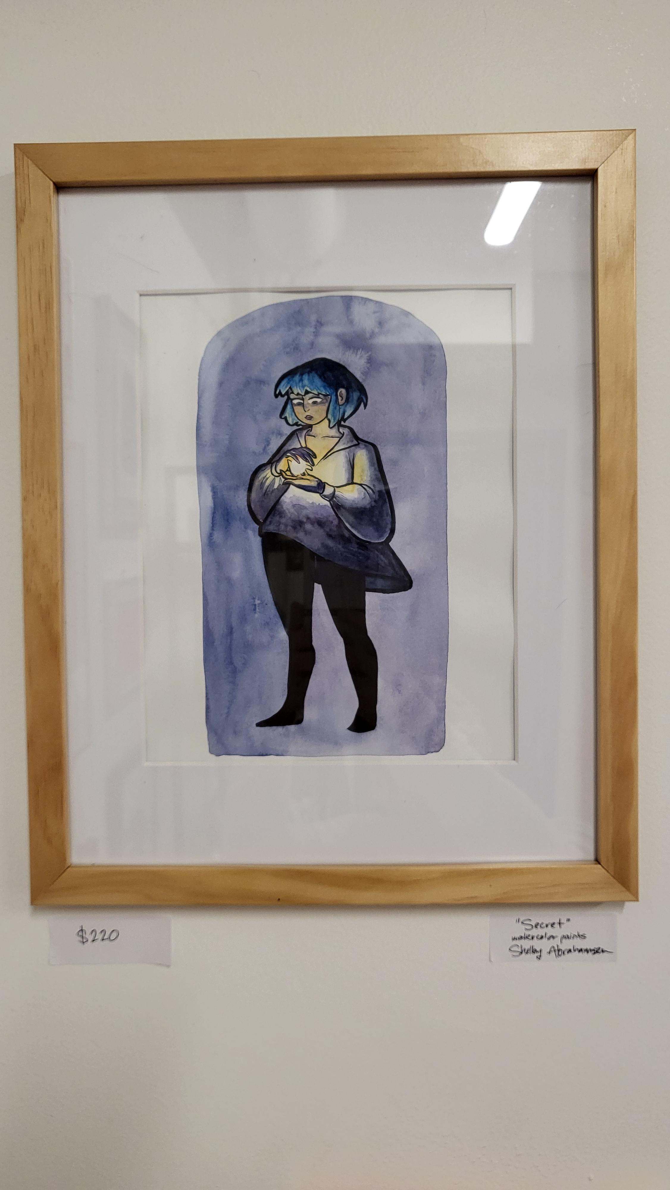 Secret By Shelby Abrahamsen: Framed Original Watercolor Painting