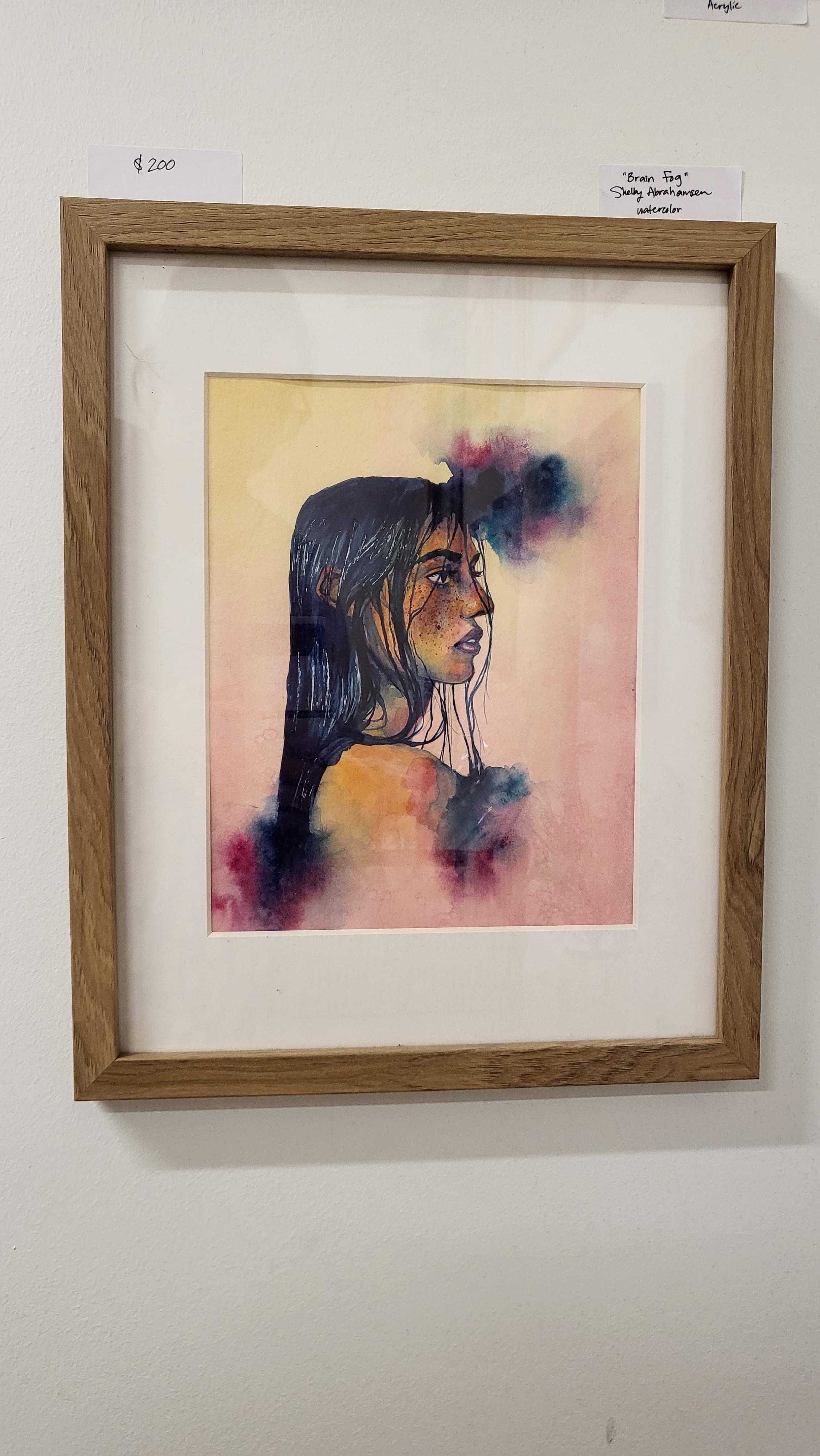 Brain Fog By Shelby Abrahamsen: Framed Original Watercolor Painting